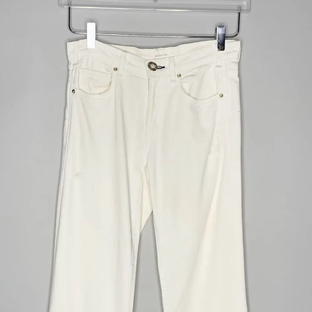McGuire 24 Majorelle Mid Rise Flare Jeans Cream Denim Normcore Minimalist *flaw